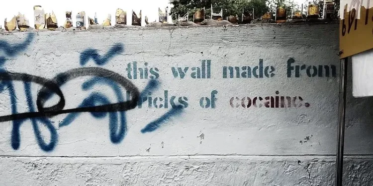 The Thai drugs wall. Photo by Mike Wheatley.