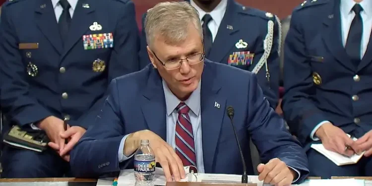 Air Force Secretary Troy Meink testifies before the Senate Armed Services Committee during a posture hearing in Washington, May 20, 2025. Photo by the DOD.