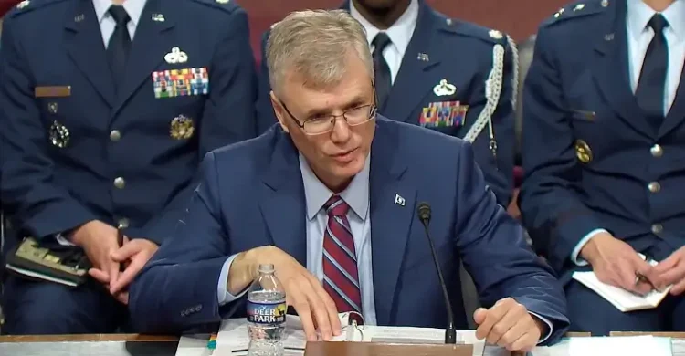 Air Force Secretary Troy Meink testifies before the Senate Armed Services Committee during a posture hearing in Washington, May 20, 2025. Photo by the DOD.