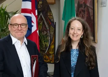 Attorney General Lord Hermer KC and Deputy Head of Mission, Dublin, Elin Burns. Photo by the UK Government.