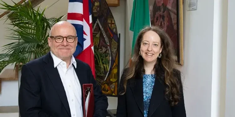 Attorney General Lord Hermer KC and Deputy Head of Mission, Dublin, Elin Burns. Photo by the UK Government.