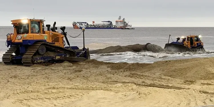 Beach renourishment. Photo by Van Oord.