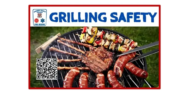 Grilling Safety Tips For Your Memorial Day Weekend. Artwork by Loudoun County.