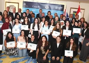 Group photo of the 30 winners of AFAD Beirut. Photo by the British Embassy Beirut.