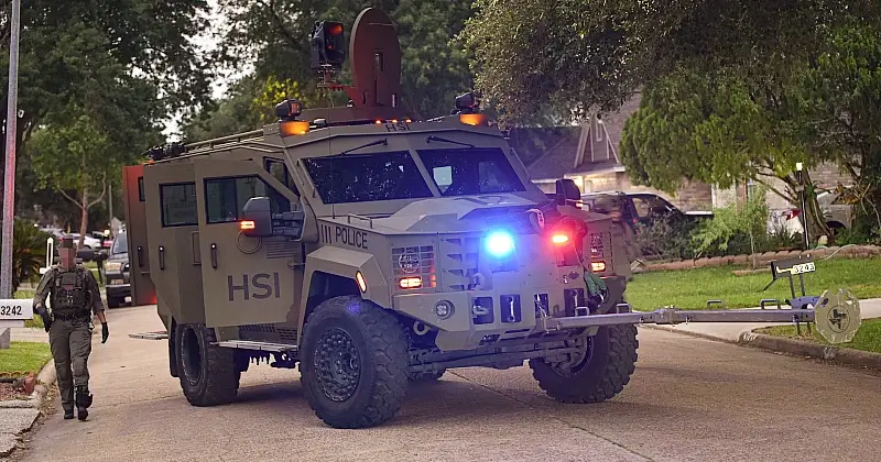 HSI Truck used in the operation in Houston, Texas. Photo by ICE.