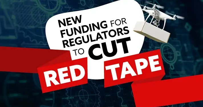New funding for regulators to cut red tape. Artwork by the DSIT.