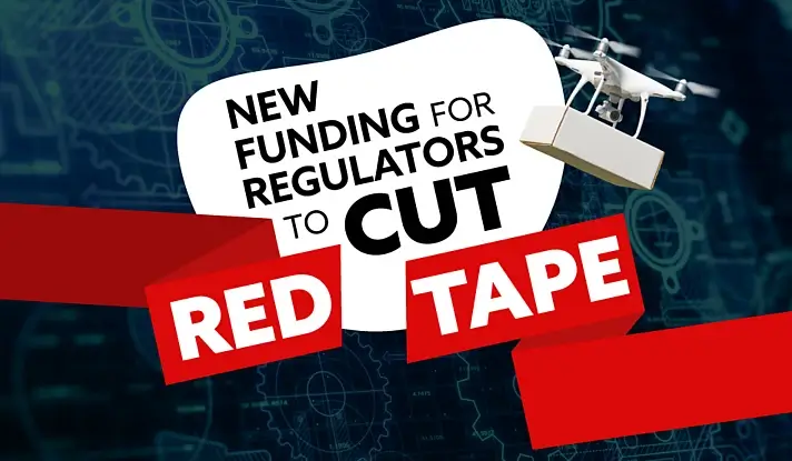 New funding for regulators to cut red tape. Artwork by the DSIT.