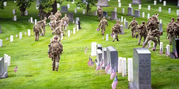 Old Guard Honors Fallen With 'Flags In' Tradition. Photo by US Department of Defense.