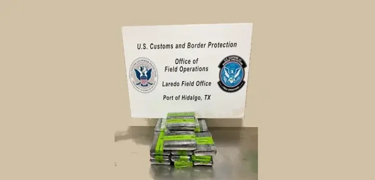 Packages containing 55.38 pounds of cocaine seized by CBP officers at Hidalgo International Bridge. Photo by CBP.