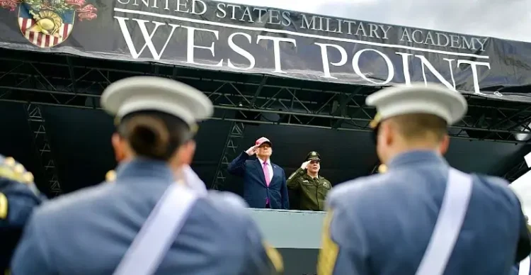 President Donald J. Trump participates in the U.S. Military Academy commencement ceremony at Michie Stadium in West Point, N.Y., May 24, 2025. Photo by the White House.
