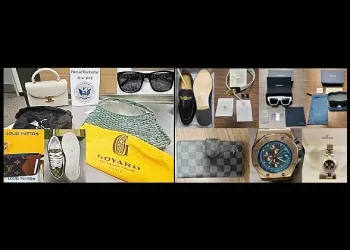 Seized counterfeit goods as an Intellectual Property Rights violation at the Port of Rochester, New York. Photo by CBP.