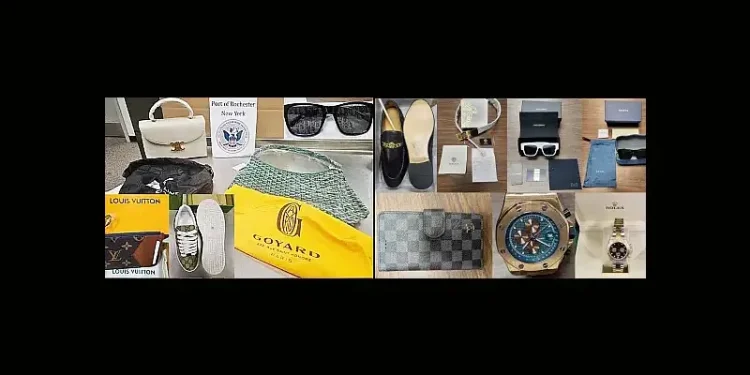 Seized counterfeit goods as an Intellectual Property Rights violation at the Port of Rochester, New York. Photo by CBP.