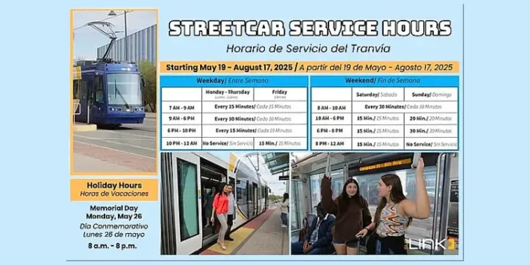 Sun Tran Steet Car Summer service hours. Photos by Sun Tran