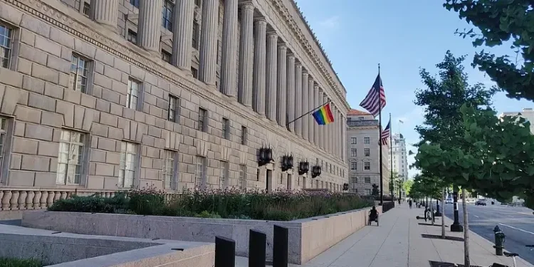 U.S. Department of Commerce flying the pride flag. Photo by Kurt Kaiser.