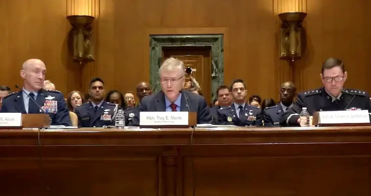 Air Force Secretary Troy E. Meink speaking during the Washington meeting. Photo by the US Department of Defense.