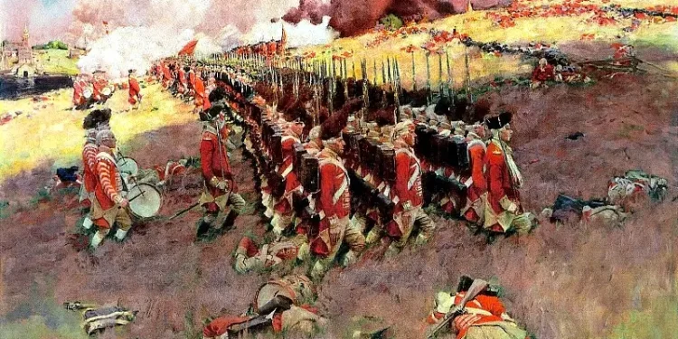 An image depicting a painting of the Battle of Bunker Hill by Howard Pyle was published in a February 1898 issue of Scribner’s Magazine. Photo by Howard Pyle.