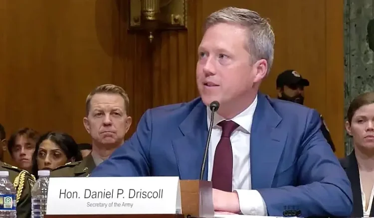 Army Secretary Daniel P. Driscoll testifies during the Senate Appropriations Committee's defense subcommittee hearing in Washington, June 18, 2025. Photo by the DoD.