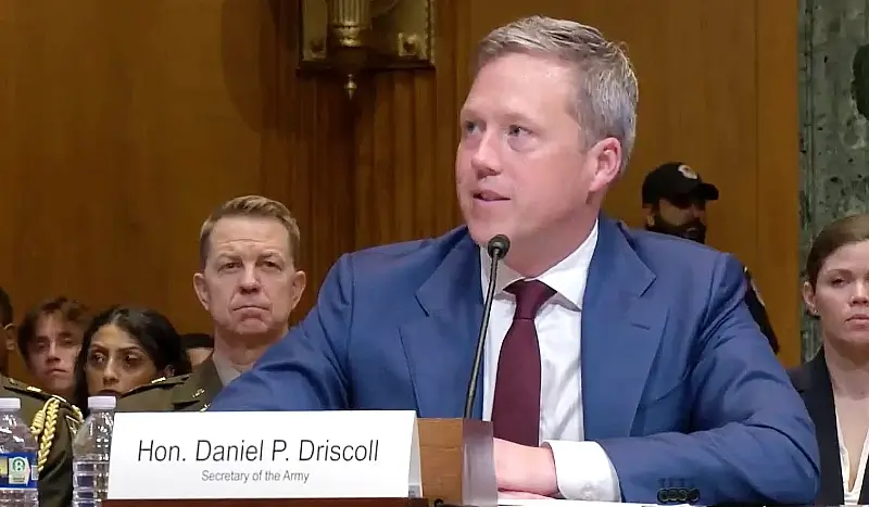 Army Secretary Daniel P. Driscoll testifies during the Senate Appropriations Committee's defense subcommittee hearing in Washington, June 18, 2025. Photo by the DoD.
