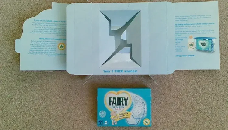 Fairy baby soap powder packaging. Photo by Osde8info.