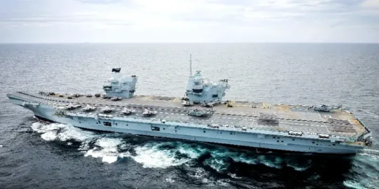 HMS Prince of Wales pictured in the Indo Pacific. Photo by the Royal Navy.