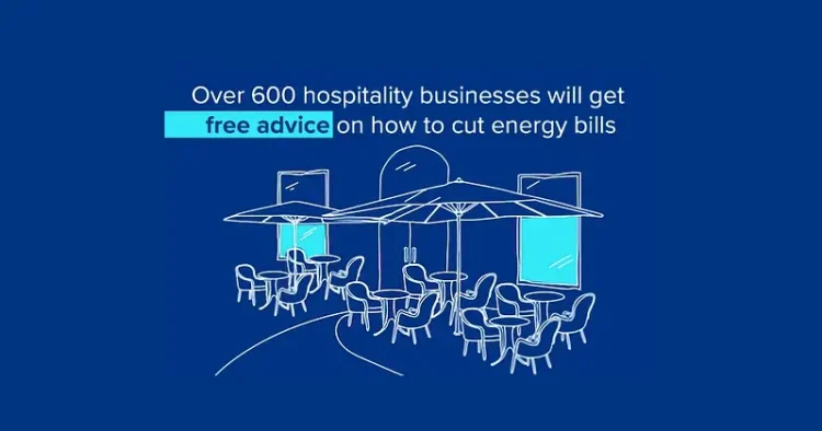 Hospitality get free advice on how to cut energy bills. Artwork by Department for Energy Security and Net Zero.