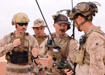 Marines conduct communication checks during Exercise African Lion 25 in Tan Tan, Morocco, May 23, 2025. Photo by E Weiler.