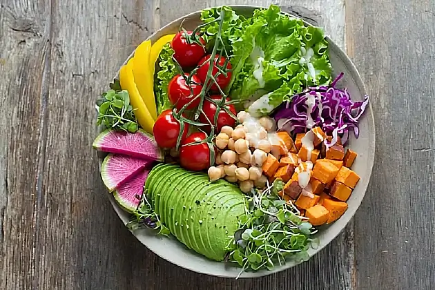 Plate of Fresh vegetables. Photo by Anna Pelzer.