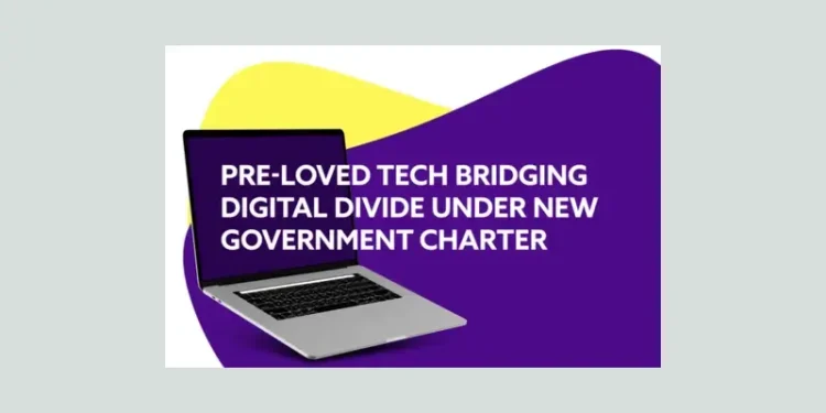 Pre-loved tech bridging digital divide under new government charter. Artwork by the DSIT.
