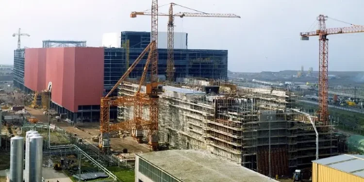 The construction of SIXEP. Photo by Sellafield.
