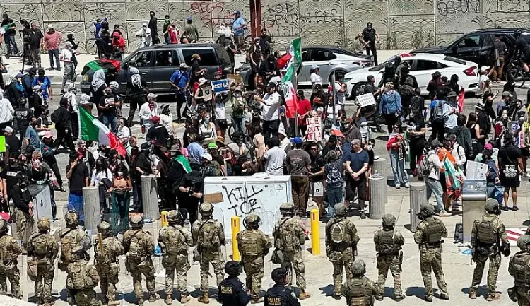 Violent targeting of law enforcement by Rioters in Los Angeles. Photo by Homeland Security.