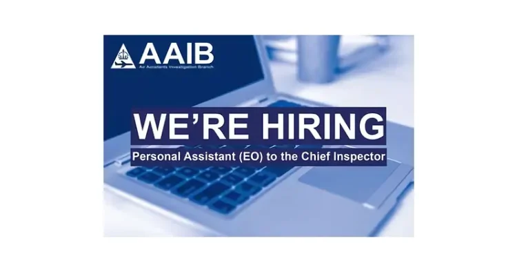 We're Hiring. PA to the Chief Inspector. Artwork by the Air Accidents Investigation Branch.