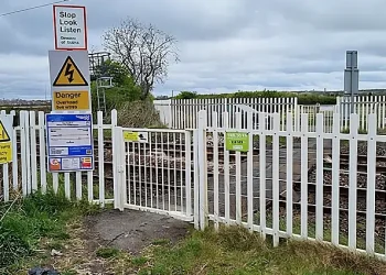 Blue House Lane footpath crossing accident. Nr. East Boldon. Photo by the Rail Accident Investigation Branch.