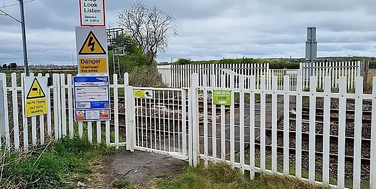 Blue House Lane footpath crossing accident. Nr. East Boldon. Photo by the Rail Accident Investigation Branch.