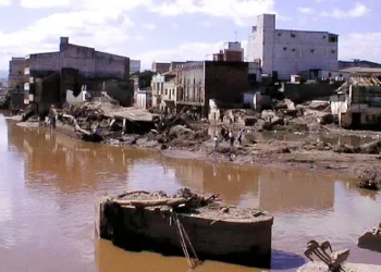 Destruction in Honduras following Hurricane Mitch. Photo by United States Geological Survey.