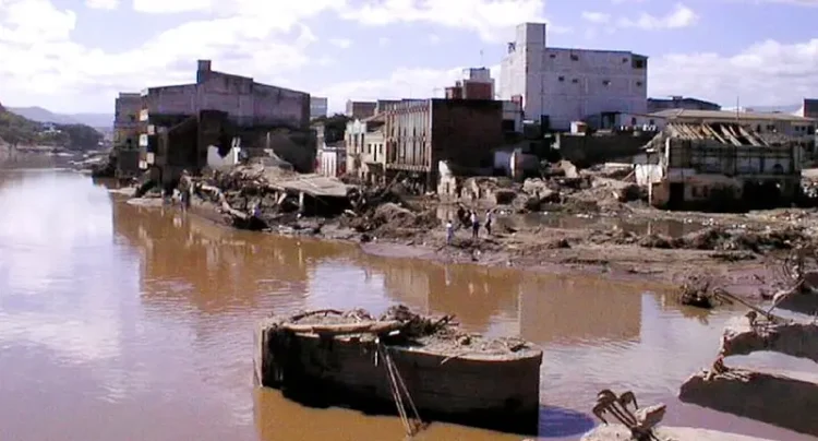 Destruction in Honduras following Hurricane Mitch. Photo by United States Geological Survey.