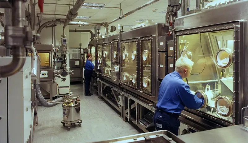 Nuclear gloveboxes on the Sellafield site. Photo by Sellafield Ltd.