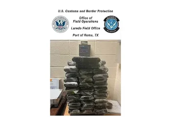 Packages containing 212.30 pounds of cocaine seized by CBP officers at Roma Port of Entry. Photo by the CBP.