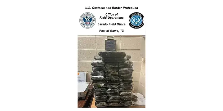 Packages containing 212.30 pounds of cocaine seized by CBP officers at Roma Port of Entry. Photo by the CBP.
