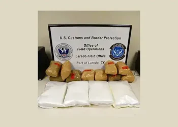 Packages containing nearly 56 pounds of methamphetamine seized by CBP officers at Laredo Port of Entry. Photo by CBP.