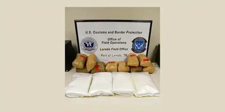 Packages containing nearly 56 pounds of methamphetamine seized by CBP officers at Laredo Port of Entry. Photo by CBP.