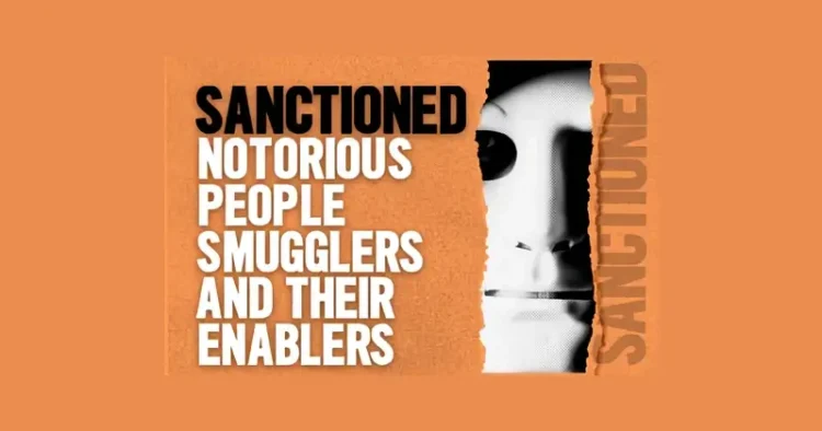 People Smugglers Sanctioned. Artwork by the Foreign Office.