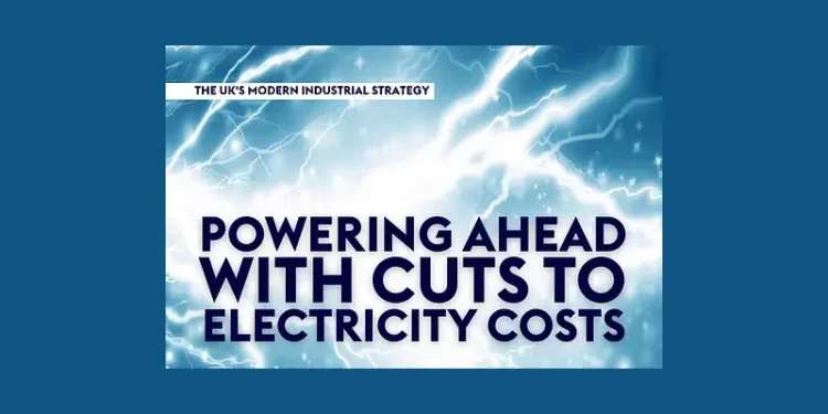 Power ahead with cuts to electricity costs. Graphics by Department for Business and Trade.