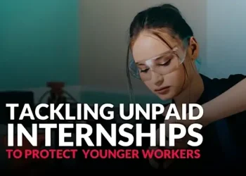 Tackling Unpaid Internships. Artwork by the Department for Business and Trade.
