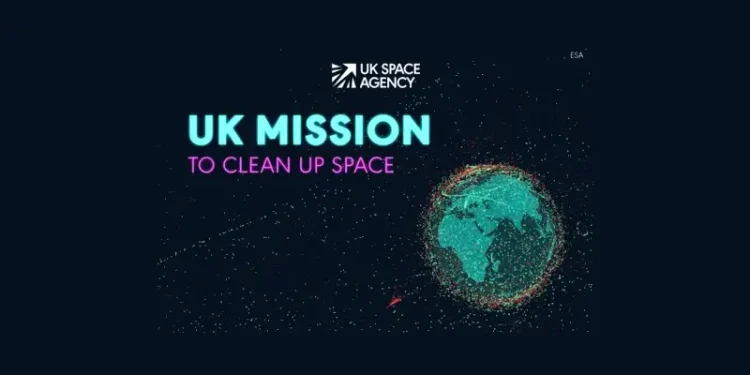 UK mission to clean up space. Artwork by the UK Space Agency.