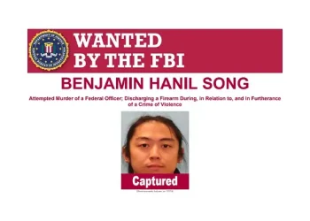 Week-long manhunt for Benjamin Hanil Song ends. Artwork by the DHS.