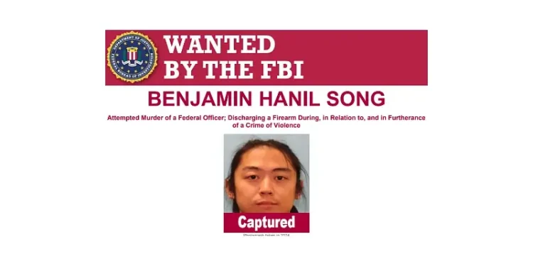 Week-long manhunt for Benjamin Hanil Song ends. Artwork by the DHS.