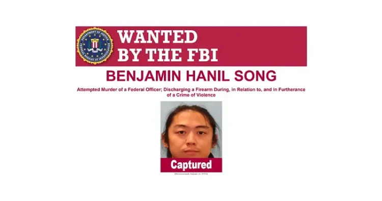 Week-long manhunt for Benjamin Hanil Song ends. Artwork by the DHS.