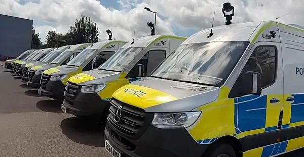 Community police vans with facial recognition. Photo by the Home Office.