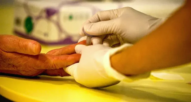 Diabetes testing. Photo by Gia Willow Alexa Annermarken.