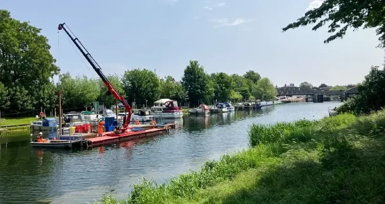 Grand Sluice barge. Photo by the Environment Agency.